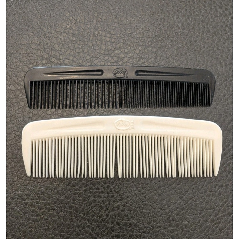 Lot Of 2 Vintage Goody Pocket Comb 5" Made in USA 70s 80s Plastic Unbreakable